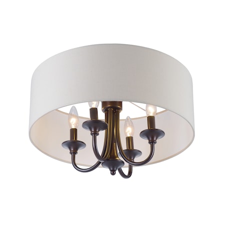 Maxim Lighting Bongo 4-Light 18" Wide Oil Rubbed Bronze Semi-Flush Mount Light 10013OMOI